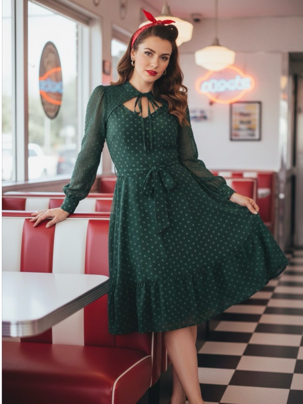 NWT retro vintage style keyhole swing, pin up, rockabilly dress